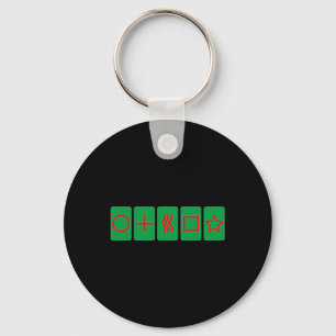 Festive Xmas Coloured Zener Cards Esp Deck Key Ring