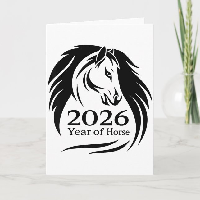 Festive Year Of The Fire Horse 2026 Chinese New Ye Card (Front)