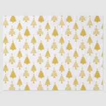 Festive Yellow and White Christmas Tree Pattern