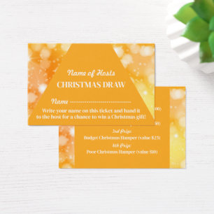 Festive Yellow, Christmas Party Raffle Tickets