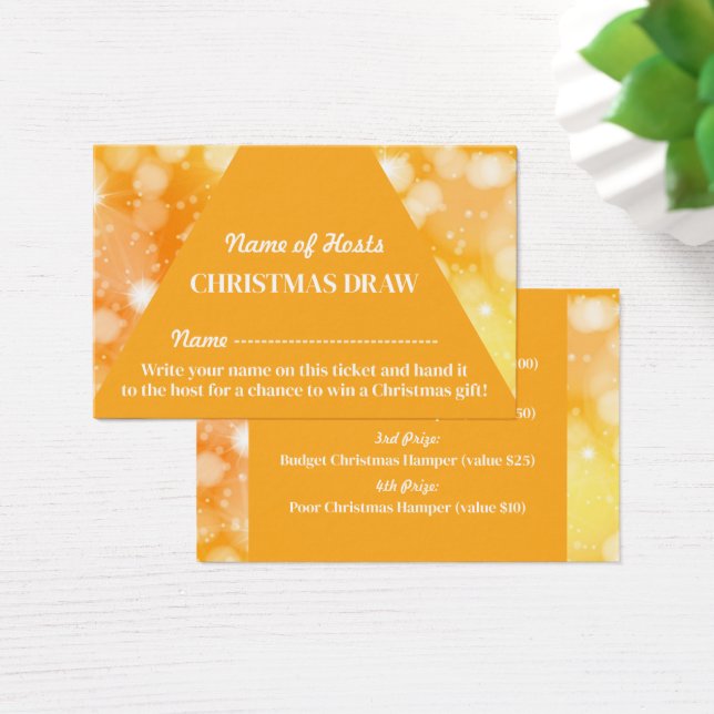 Festive Yellow, Christmas Party Raffle Tickets (Desk)