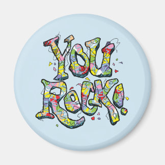 Festive "You Rock!" Lettering Magnet