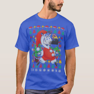Festive Zebra Ugly Christmas Xmas T-Shirt