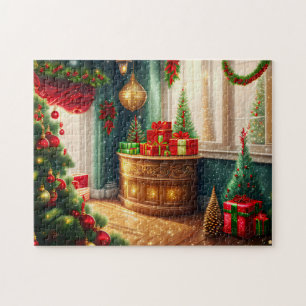 Festively decorated room, traditional Christmas  Jigsaw Puzzle