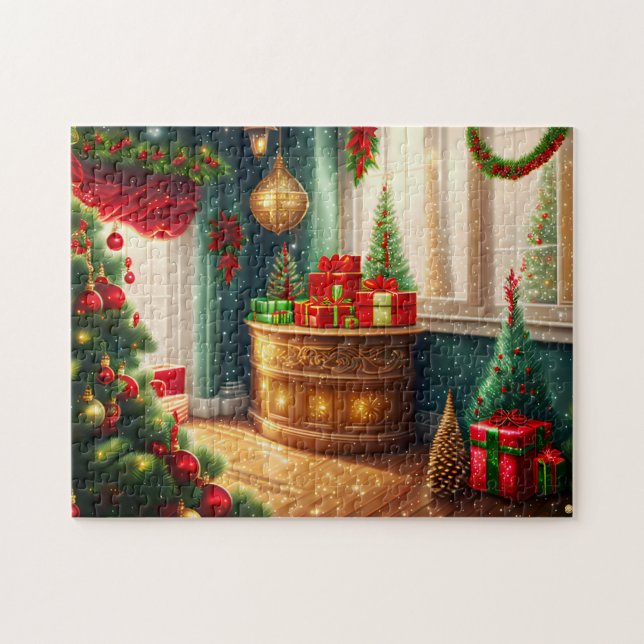 Festively decorated room, traditional Christmas  Jigsaw Puzzle (Horizontal)