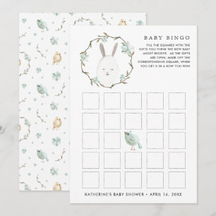 Fetching Easter Spring Baby Shower Bingo Invitation