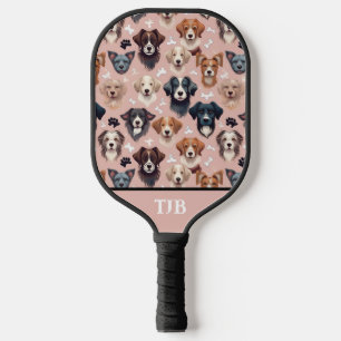 Fetching Fun: Custom Dog-Themed Blush Pink  Pickleball Paddle
