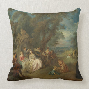 Fête Champêtre, c. 1730 (oil on canvas) Cushion