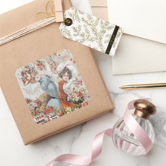 Fete de Fleurs Square Sticker (Gifting)