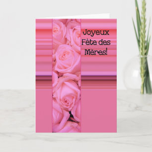 Fête des Mères french Roses & stripes Mother's Day Card