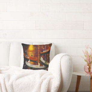 Fete on the Lake by Florine Stettheimer Cushion