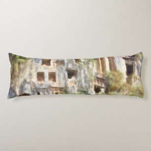 Fethiye Ancient Lycian Tombs Watercolor Body Cushion