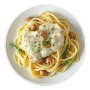 Fettuccini Alfredo Funny Food Ceramic Knob