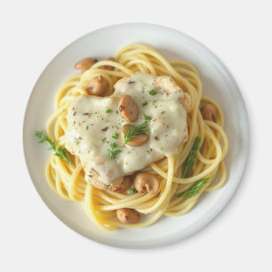 Fettuccini Alfredo Funny Food Magnet