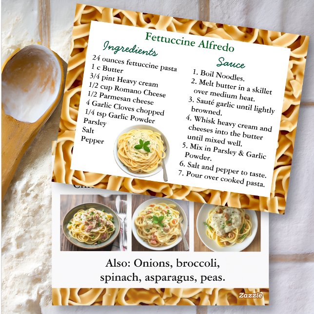 Fettuccini Alfredo Recipe Card (Creator Uploaded)
