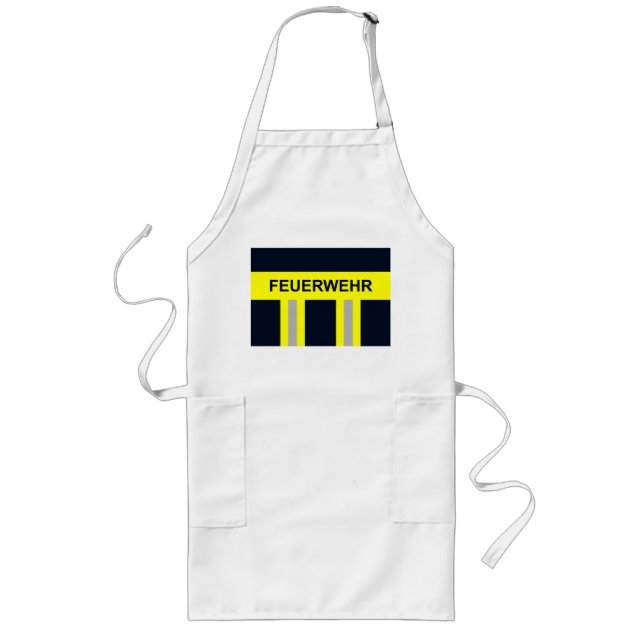 Feuerwehr Symbol Uniform Blau Long Apron (Front)