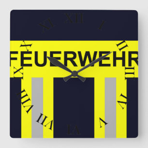 Feuerwehr Symbol Uniform Blau Square Wall Clock