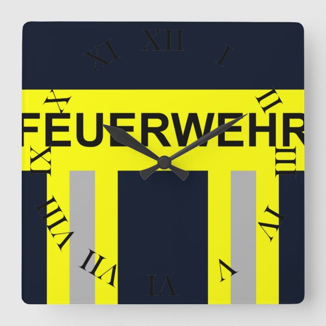 Feuerwehr Symbol Uniform Blau Square Wall Clock (Front)