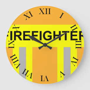 Feuerwehr Symbol Uniform Sandfarben Große Wanduhr Large Clock