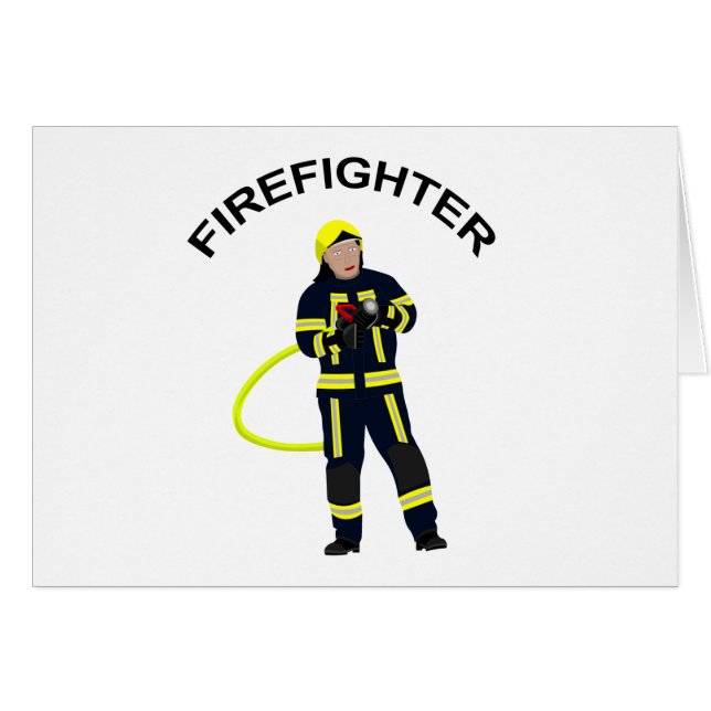 Feuerwehrmann in blauer Einsatzkleidung (Front Horizontal)