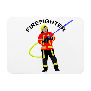 Feuerwehrmann in Einsatzkleidung Magnet