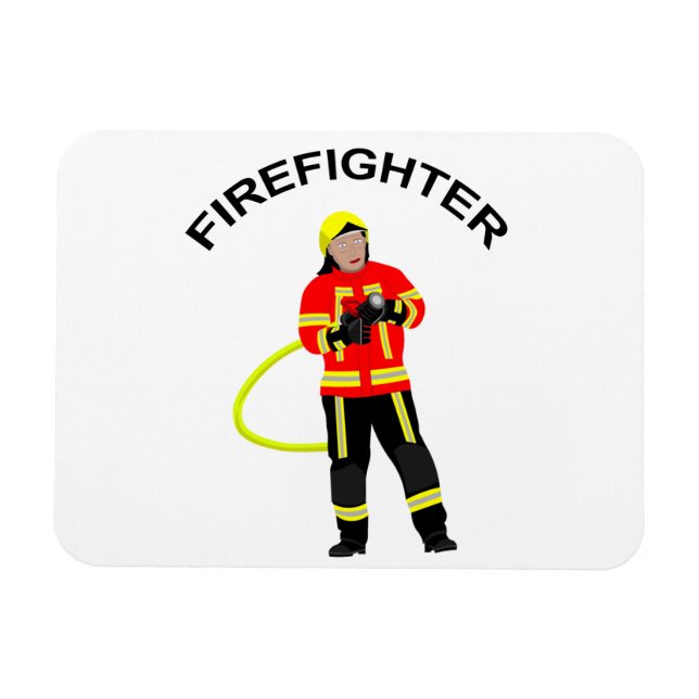 Feuerwehrmann in Einsatzkleidung  Magnet (Horizontal)