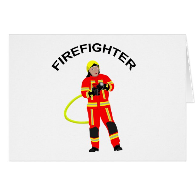 Feuerwehrmann in roter Einsatzkleidung (Front Horizontal)