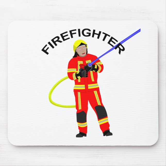 Feuerwehrmann in roter Einsatzkleidung Mousepad (Front)