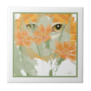 Feuillage de Chat Orange et Blanc Peeper Tile