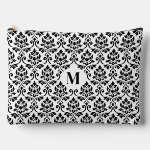 Feuille Damask Black Pattern (Custom) Accessory Pouch