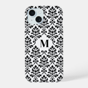Feuille Damask Black Pattern (Custom) iPhone 15 Case