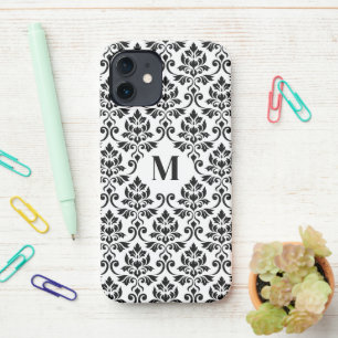 Feuille Damask Black Pattern (Custom) iPhone 12 Case