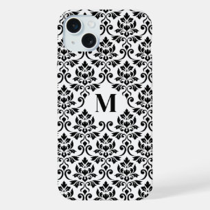 Feuille Damask Black Pattern (Custom) iPhone 15 Plus Case
