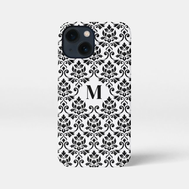 Feuille Damask Black Pattern (Custom) iPhone Case (Back)
