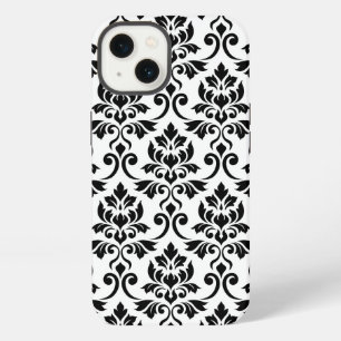 Feuille Damask Lg Pattern Black on White iPhone 13 Case
