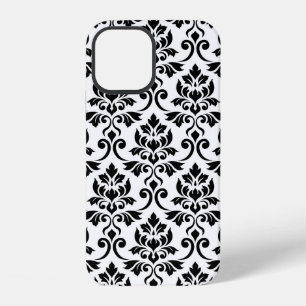 Feuille Damask Lg Pattern Black on White iPhone 12 Case