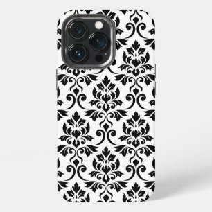 Feuille Damask Lg Pattern Black on White iPhone 13 Pro Case