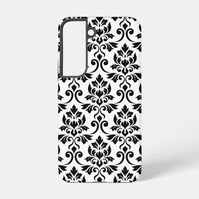Feuille Damask Lg Pattern Black on White Samsung Galaxy S22 Case (Back)