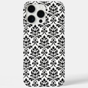 Feuille Damask Pattern Black on White iPhone 16 Pro Max Case
