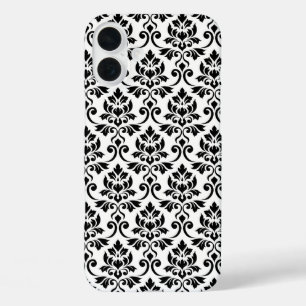Feuille Damask Pattern Black on White iPhone 16 Plus Case