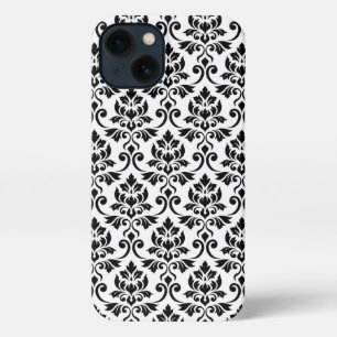 Feuille Damask Pattern Black on White iPhone 13 Case