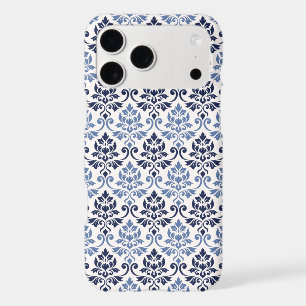 Feuille Damask Pattern Blues on Cream