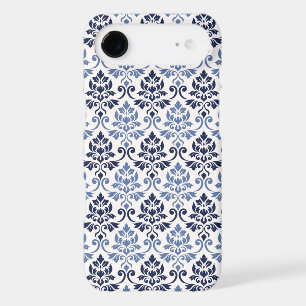 Feuille Damask Pattern Blues on Cream