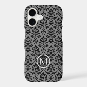 Feuille Damask Ptn Black on Grey (Personalised)