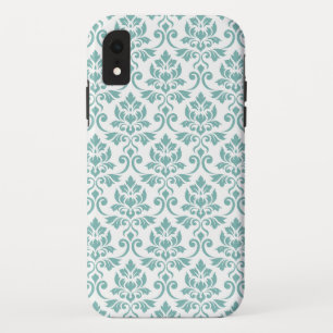 Feuille Damask Teal Pattern iPhone XR Case
