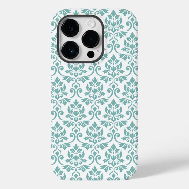 Feuille Damask Teal Pattern Case-Mate iPhone Case (Back)