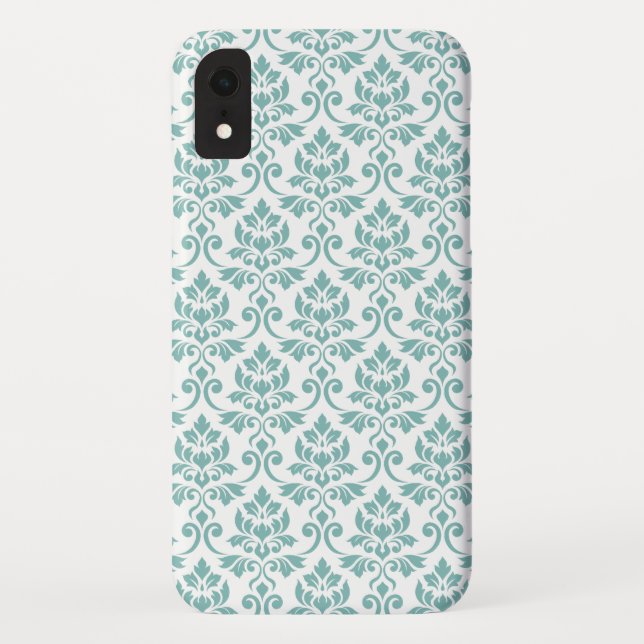 Feuille Damask Teal Pattern Case-Mate iPhone Case (Back)