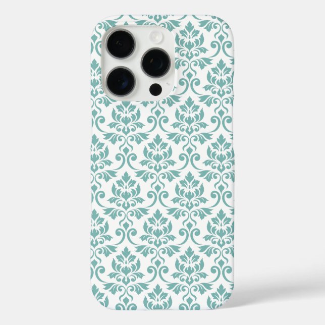 Feuille Damask Teal Pattern Case-Mate iPhone Case (Back)