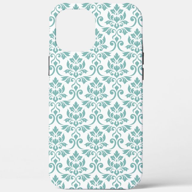 Feuille Damask Teal Pattern Case-Mate iPhone Case (Back)
