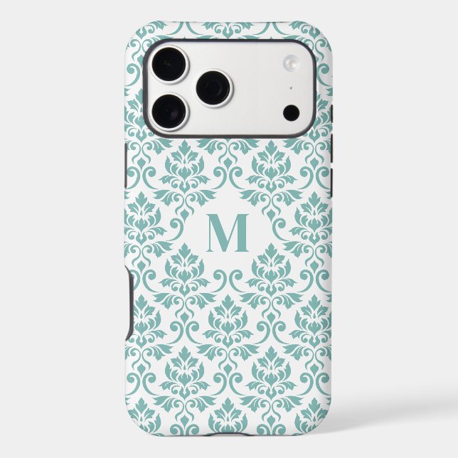 Feuille Damask Teal Pattern (Custom) (Back)